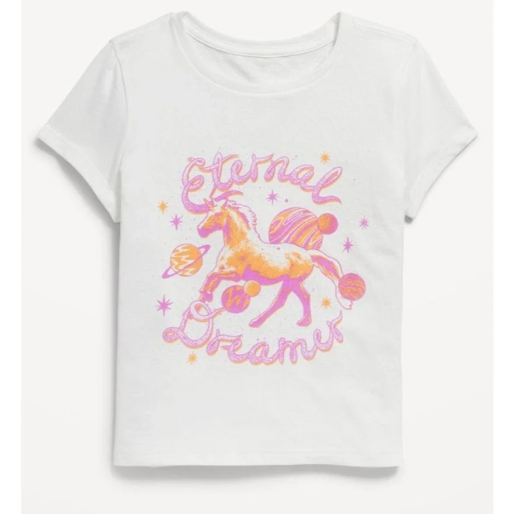 Girl's XL Unicorn T-shirt Old Navy Short Sleeve Crew neck Eternal Dreamer